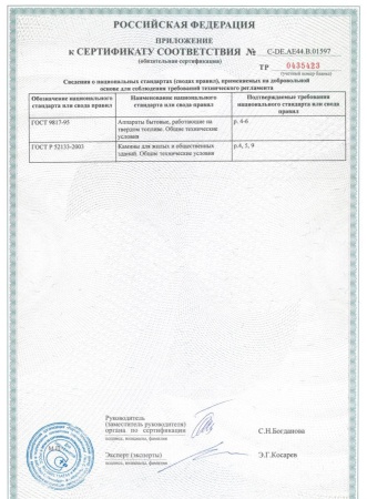 
Газовая топка Vero Design NI G4 H1 G