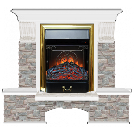 Бостон К Грот цветной (белый)+Majestic Brass