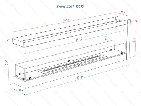 Встроенный биокамин Lux Fire Торцевой 1500 S Встроенный биокамин Lux Fire Торцевой 1500 S по цене 71 390 руб.