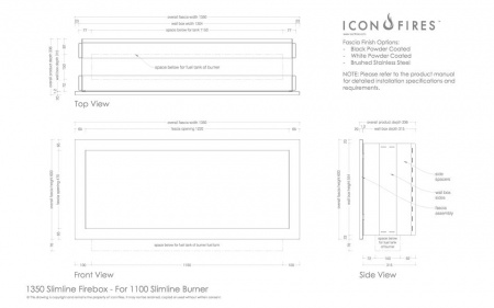 Встраиваемый дизайнерский биокамин Slimline Firebox 1350FSS по цене 382 700 руб.